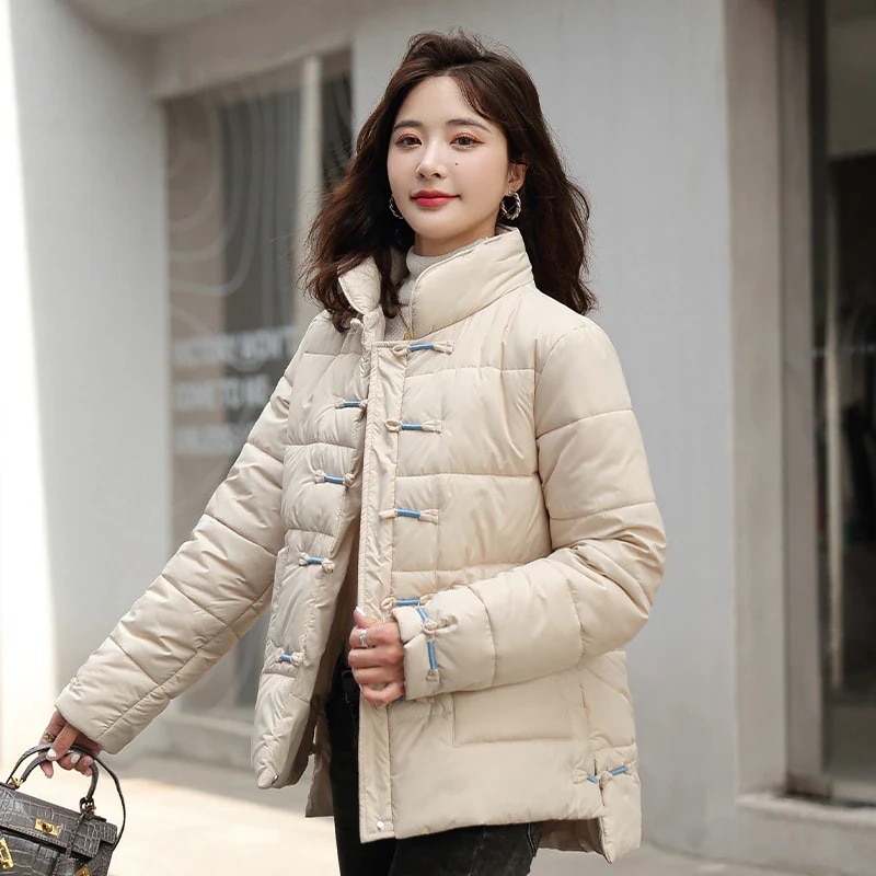 品質いいな品中綿コートレディースダウン風コートアウター厚中綿防寒暖かいゆったり大人通勤304020レトロ冬服30%までに制限