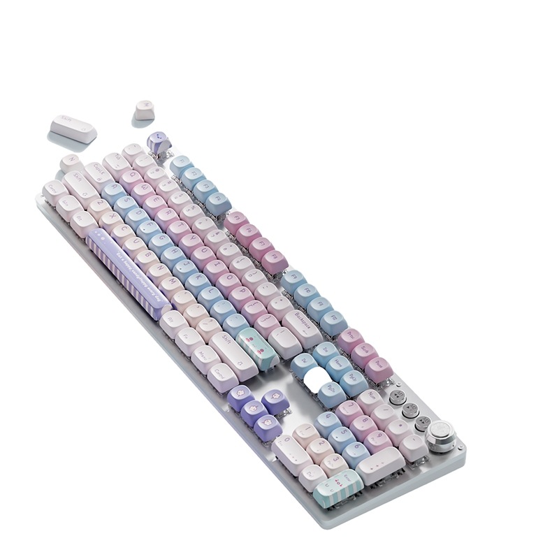 前方者 TK930 カラフルキャンディ メカニカルキーボードマウスセット - ワイヤレス3モード 女性向け 高デザイン オフィス用