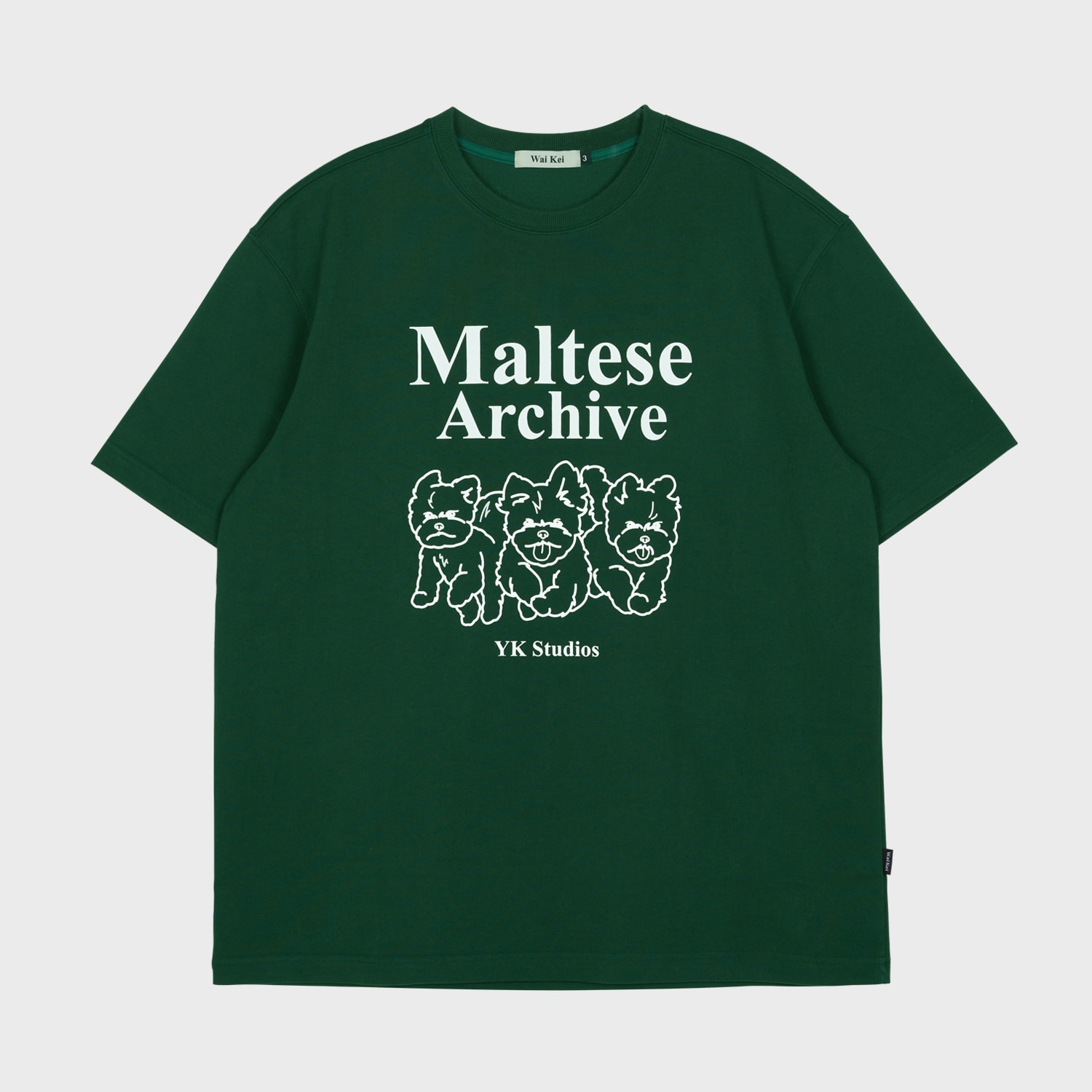 Maltese archive line graphic half sleeve tshirts GREEN