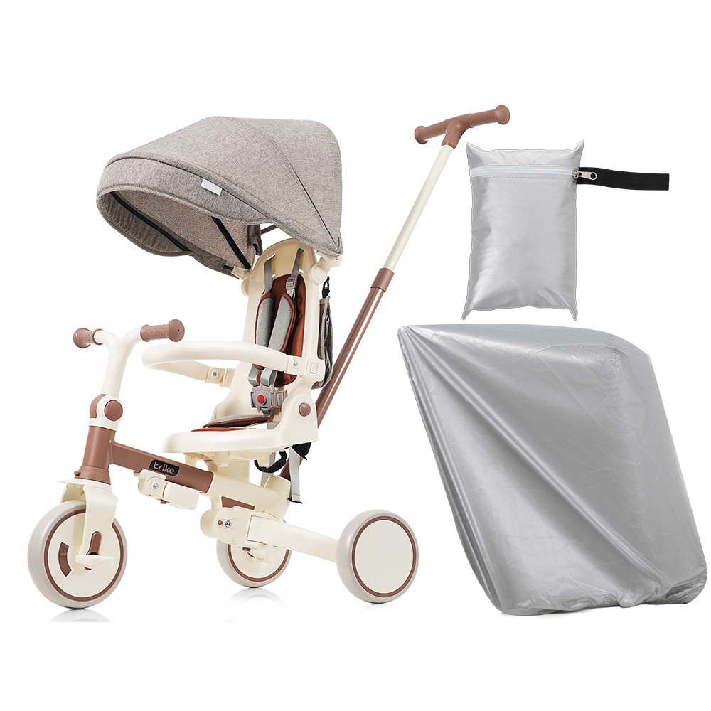 [国内発送 送.料無料]A20子供用三輪車 折りたたみ ほこりカバー付き 舵取り 手押し棒 ストッパー付き 三輪車カバー おしゃれ 7in1 BTM 1歳 2歳 3歳 座面回転 自転車 キックバイク