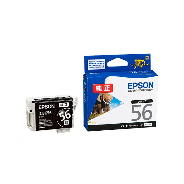 (まとめ) エプソン EPSON インクカートリッジ ブラック ICBK56 1個 (×3セット)