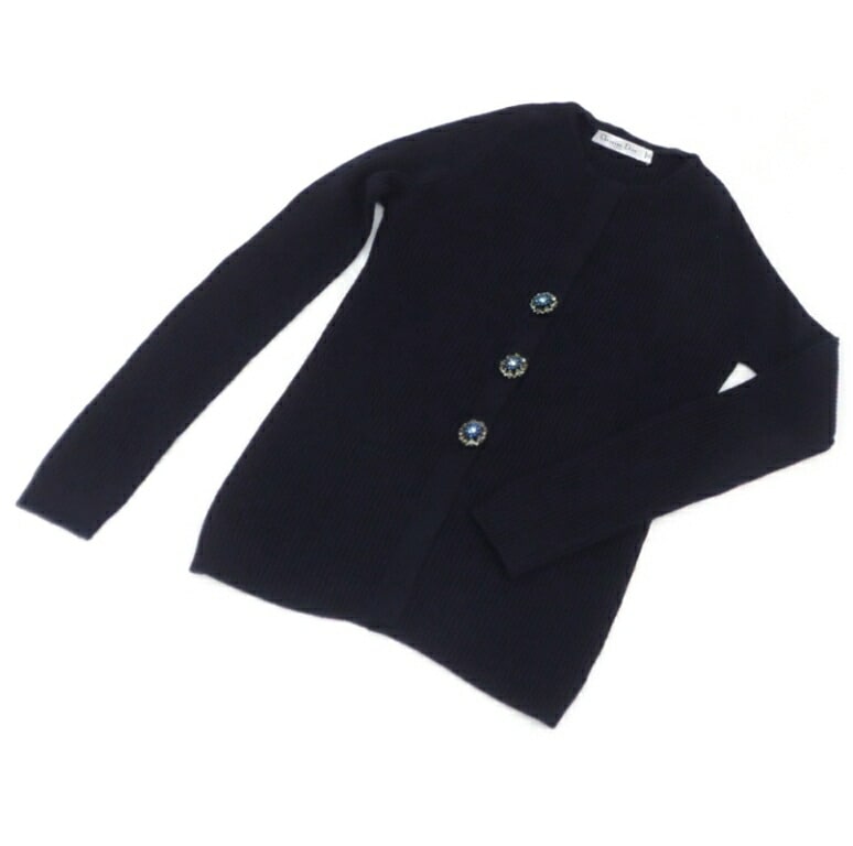 ｸﾘｽﾁｬﾝﾃﾞｨｵｰﾙ Christian Dior ｶｰﾃﾞｨｶﾞﾝ ｾｰﾀｰ ﾋﾞｼﾞｭｰﾎﾞﾀﾝ ﾈｲﾋﾞｰ【中古】(57205)