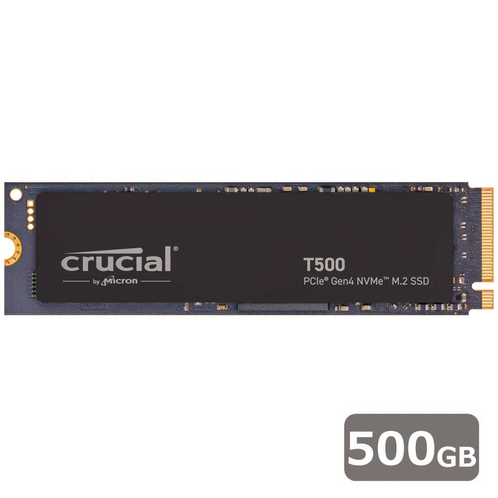 Crucialクルーシャル T500 500GB PCIe Gen4 NVMe M.2(Type2280) 内蔵SSD CT500T500SSD8JP