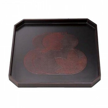 福井クラフト　木）尺1.5寸隅切盆瓢春秋曙 50407460