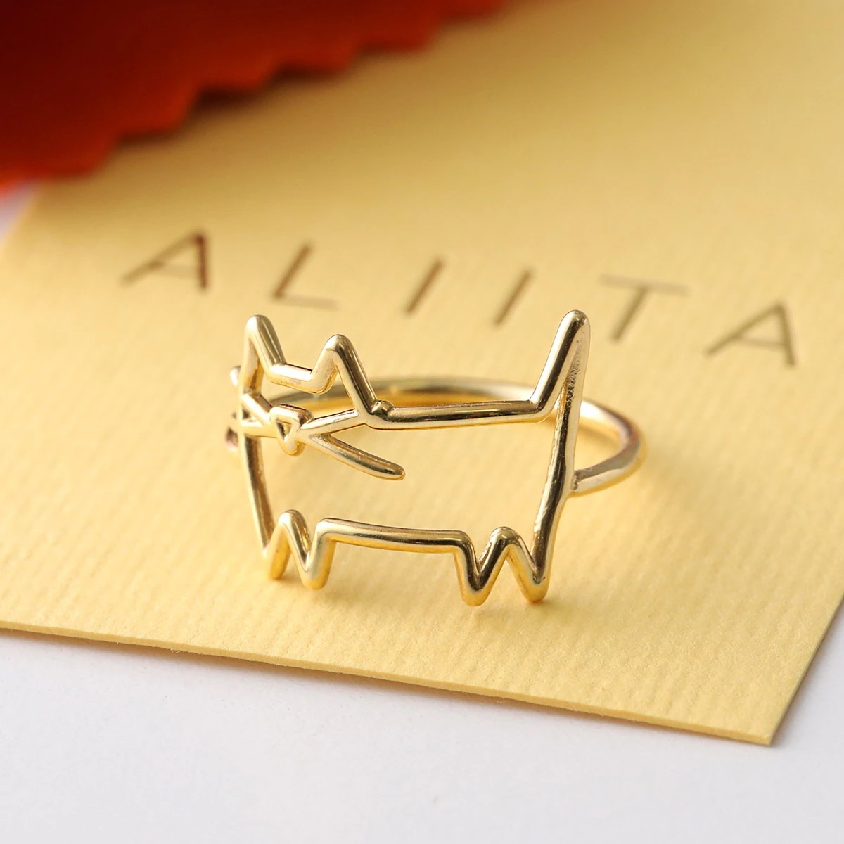 ALIITA アリータ リング GATO RING レディース ネコ 猫 モチーフ 指輪 アクセサリー J1000/YELLO-GOLD
