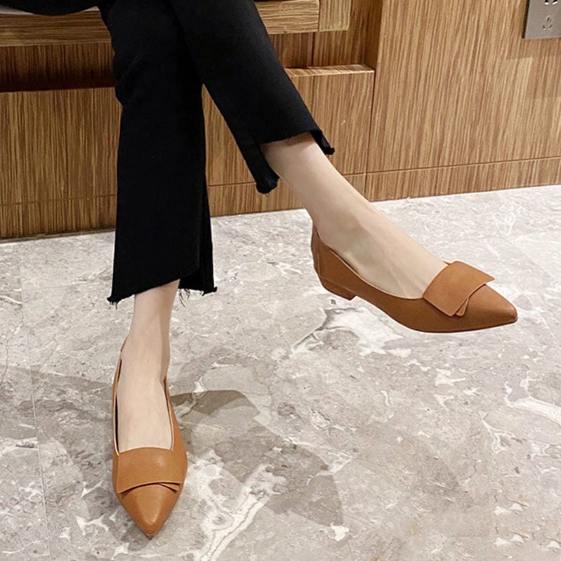 500円OFFクーポン パンプス ローヒール ぺたんこ 痛くない 低反発 フラット レディース靴 春 夏 おしゃれ フォーマル ポインテッドトゥ 履きやすい オフィス 冠婚葬祭 バレエシューズ ファッ