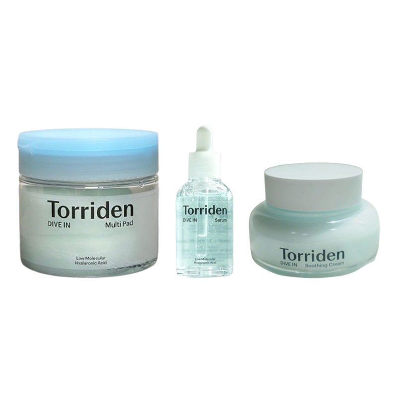 ダイブイン 低分子 ヒアルロン酸 スキン基礎 3点セット(マルチパッド80枚+セラム50ml+スージングクリーム100ml)
