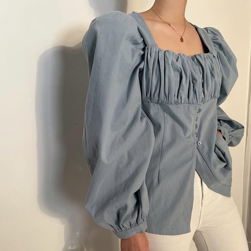 2color レディース トップス ブラウス カットソー 長袖 袖あり 二の腕カバー