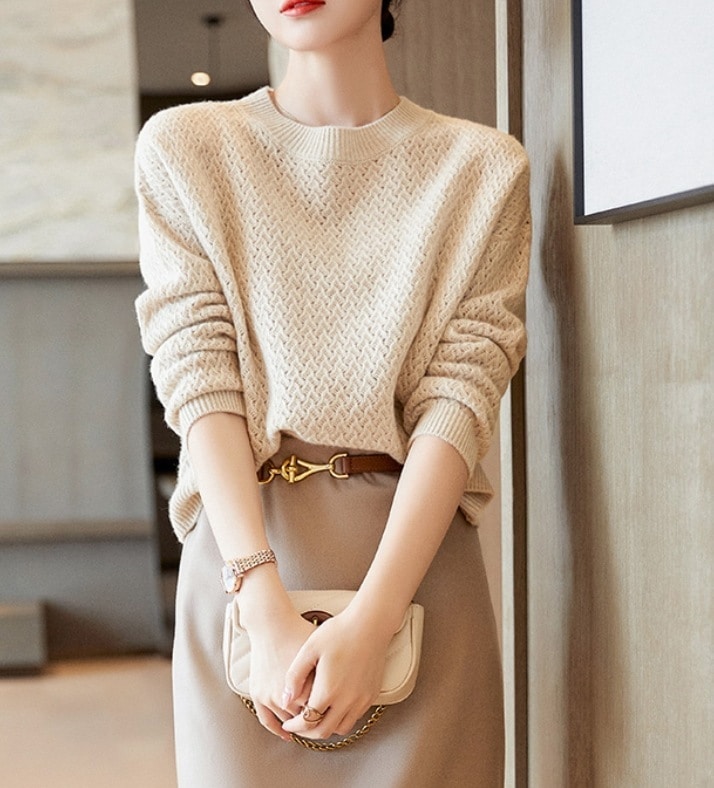 ワンピース セットアップ デート モテアイテム レイヤード 膝丈 長袖 ラウンドネック ニット 可愛い きれいめ 上品 おしゃれ かっこいい 可愛い ラブリー キュート ガーリー クール