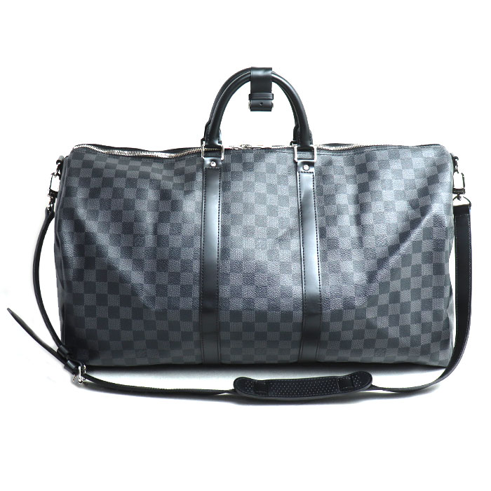 LOUIS VUITTON ルイ・ヴィトン キーポル・バンドリエール 55 ボストンバッグ ダミエグラフィット ブラック N41413 MB4068 メンズ 中古