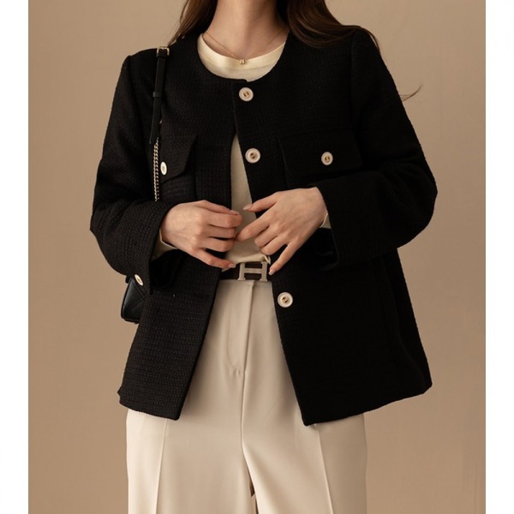 [Elysia] シャイツイードアンティークボタンジャケット