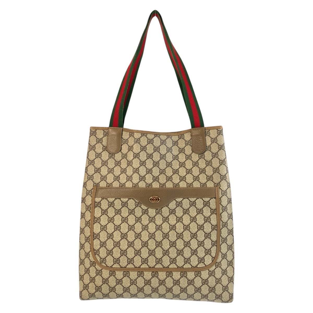 ヴィンテージ オールドグッチ シェリーライン ブラウン ゴールド金具 GGスプリームキャンバス/レザー 02 003 53 トートバッグ ショルダーバッグ レディース 504585