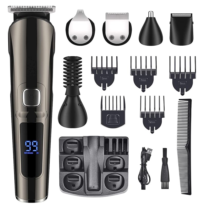Batone【6 in 1多機能】電動バリカン ヒゲトリマー もみあげ用 デザインバリカン 耳毛鼻毛カッター ボディトリマー ５個アタッチメント付き ヘアカッター(3/6/9/12mm可調節) ヒゲ