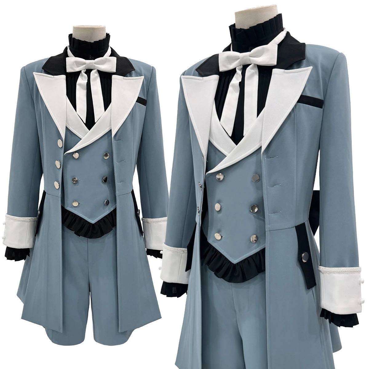 [2026 新作]HOLOUNCOSER 黒執事 シエル・ファントムハイヴ 坊ちゃん コスプレ 双子 私服 天青色 夏服 常服生地 C服 フルセット 仮装 ハロウィン アニメ