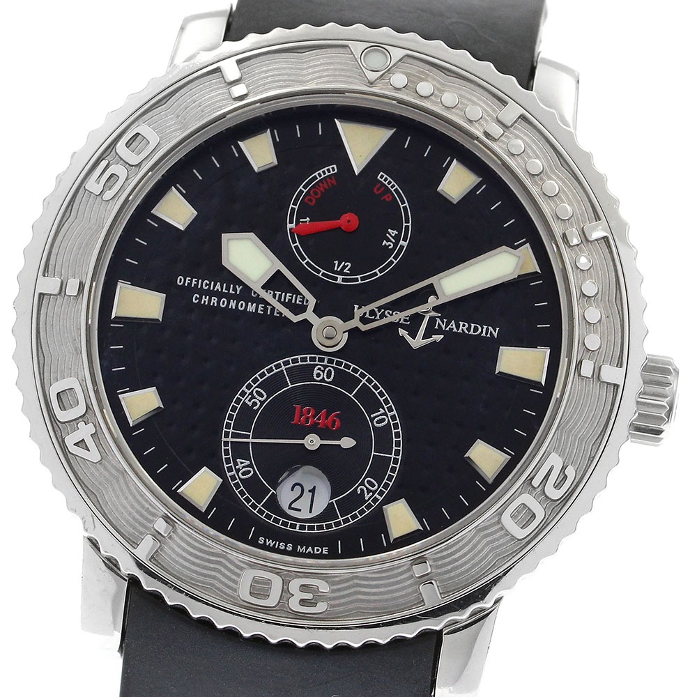 ユリス・ナルダン Ulysse Nardin 263-55 マリーン ダイバー デイト 自動巻き メンズ _900170【中古】