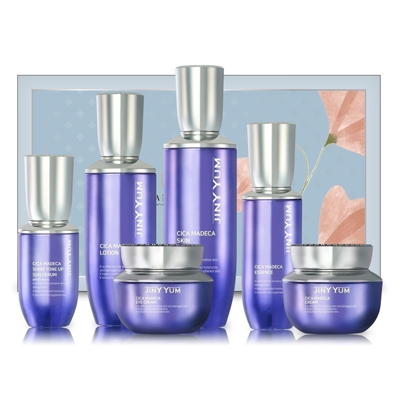 【JINY YUM】 シカマデカ 6点セット 化粧水+乳液+美容液+エッセンス+クリーム+アイクリーム 化粧水 乳液 セット 韓国 保湿 ギフト プレゼント スキンケアセット