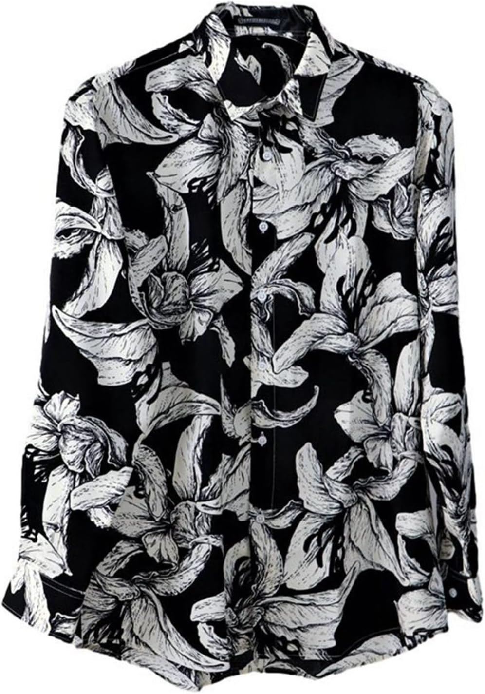 花柄シャツ メンズ 8XL プリント 花柄 花 大きいサイズ ノーアイロン アウター ショートコート 短め 長袖 折り襟 柔軟 春服 夏服 秋服 耐洗 通勤 日常 男性 ファッション 定番 潮流