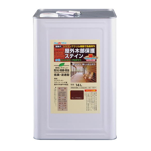 アトムハウスペイント 00001-08983 ウッドエバープロテクト 14L ディープマホガニー