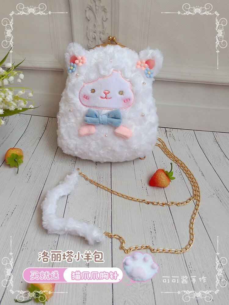 ラムバッグlolitaぬいぐるみかわいいクマの柔らかい女の子の人形バッグ日本のJKポータブルメッセン