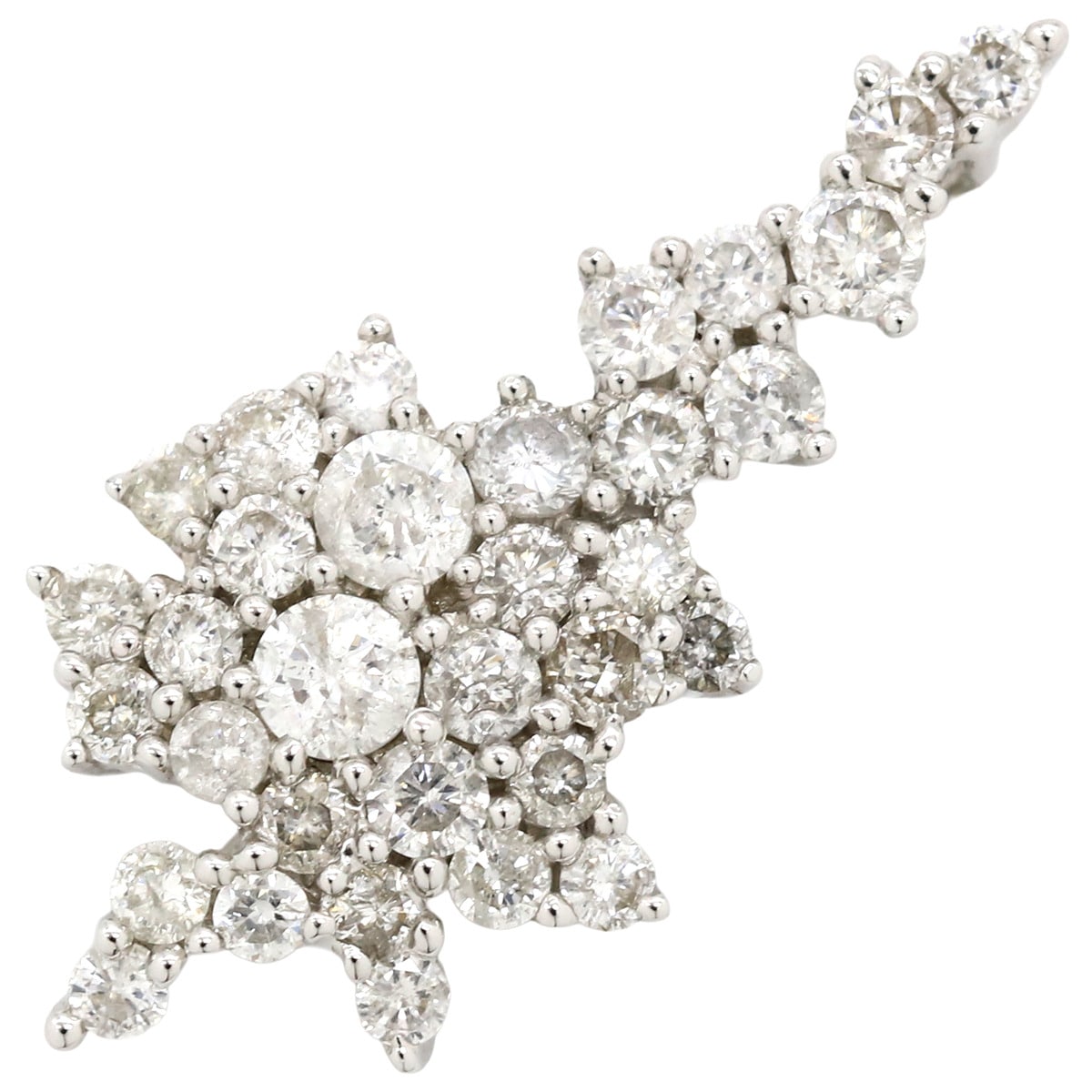 ペンダントトップ ダイヤ K18WG ダイヤモンド ホワイトゴールド【中古】