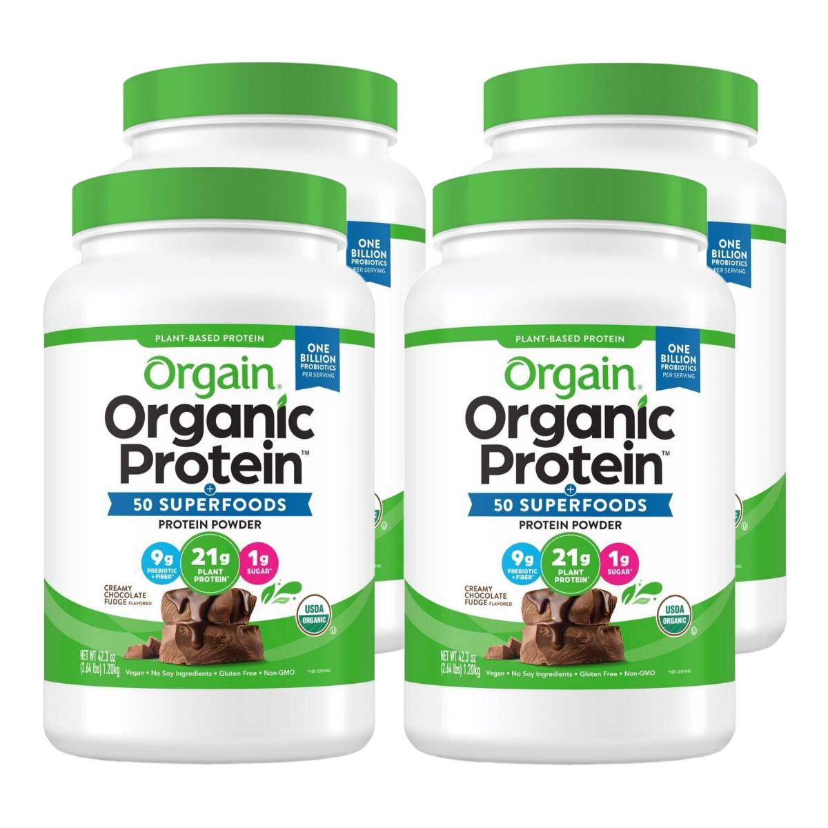 orgain プロテイン チョコ 味 1200g 4個 無添加 オーガニック ダイエット コストコ 通販 送料無料