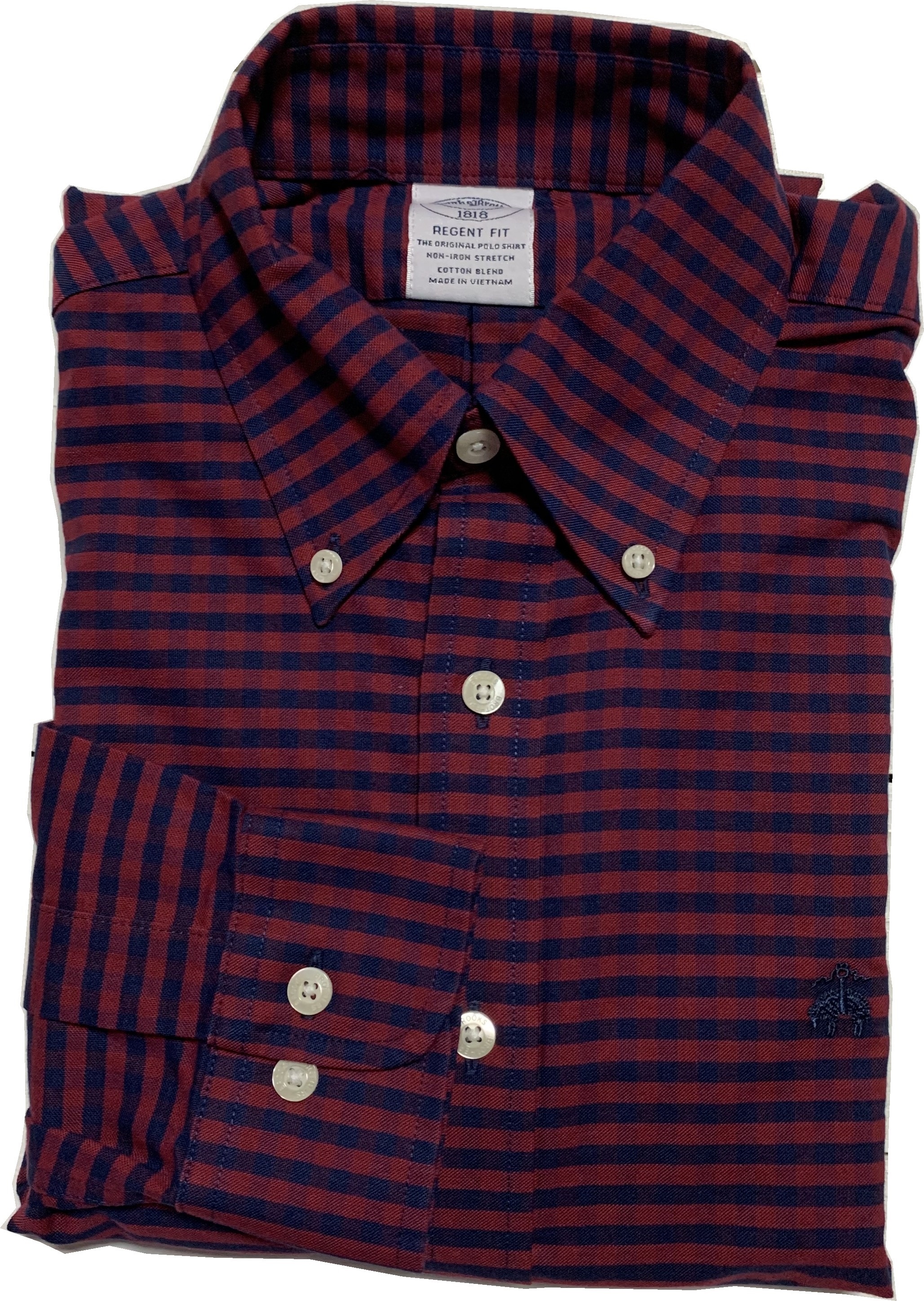 長袖 ワンポイント ボタンダウンシャツ チェック マルーン メンズ Brooks Brothers BB2-038 10,419円