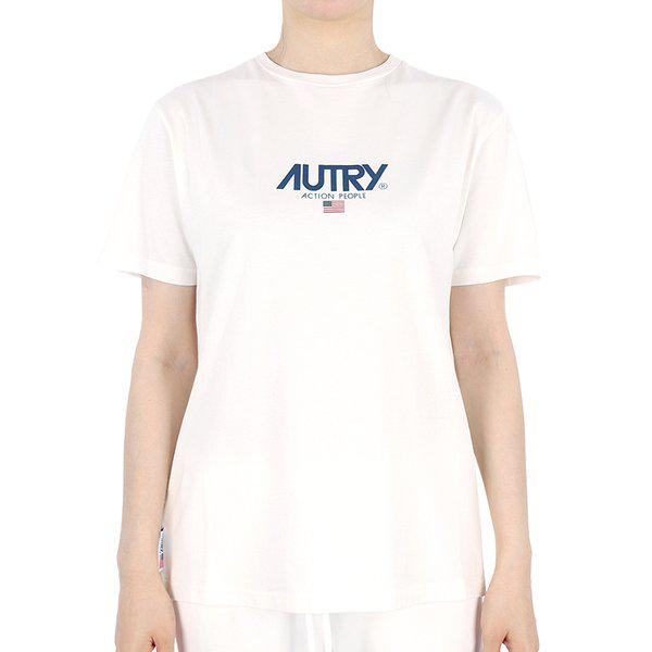 オートリー23SS 女性 アイコニック ロゴ 半袖(ホワイト) TSIW 2341 /国内当日発送