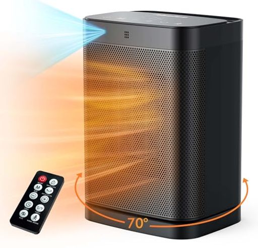 2024年最新型 セラミックヒーター 人感センサー 電気ストーブ 暖房器具 ヒーター 小型 電気 ファンヒーター 省エネ ECO知能恒温 足元ヒーター 12時間タイマー 節電対策 70首振り コンパク