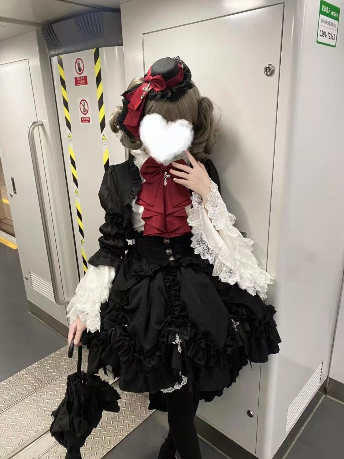 フレンチ ブラックコート レース ブラウス ポンチョ スリーピース・スーツ コスプレ コスチューム ワンピース