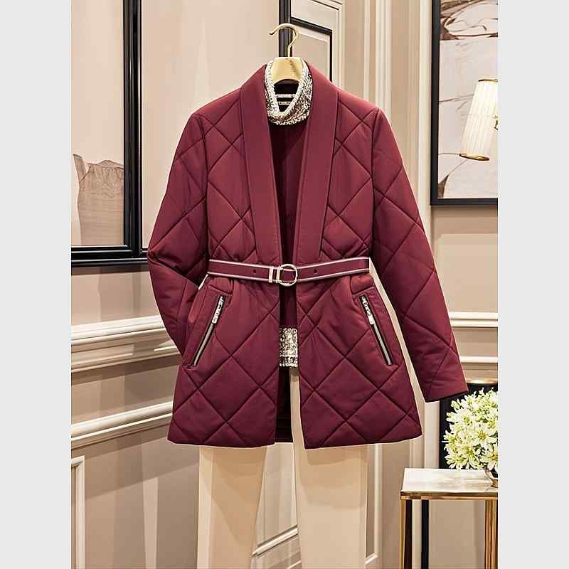 秋服 レディース ファッション オシャレ カワイイ シンプル 大人カワイイ 大きいサイズ ブルゴーニュ コットン ジャケット ハイエンド