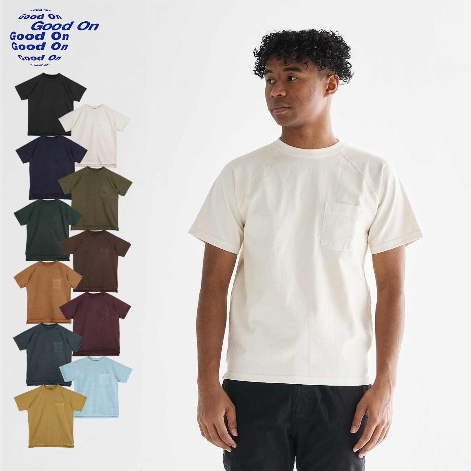 ヘビー ラグラン ポケット Tシャツ 半袖 メンズ レディース Uネック GOST1101P