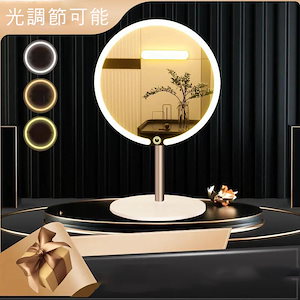 女優ミラー 人気 LED ハリウッドミラー 電球風 ホワイト 50*60cm