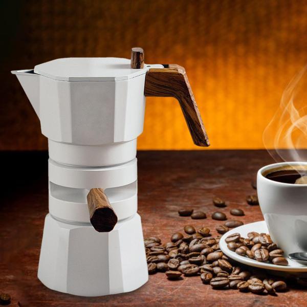 コンロコーヒーメーカー アルミ製 ラテメーカー ホワイト