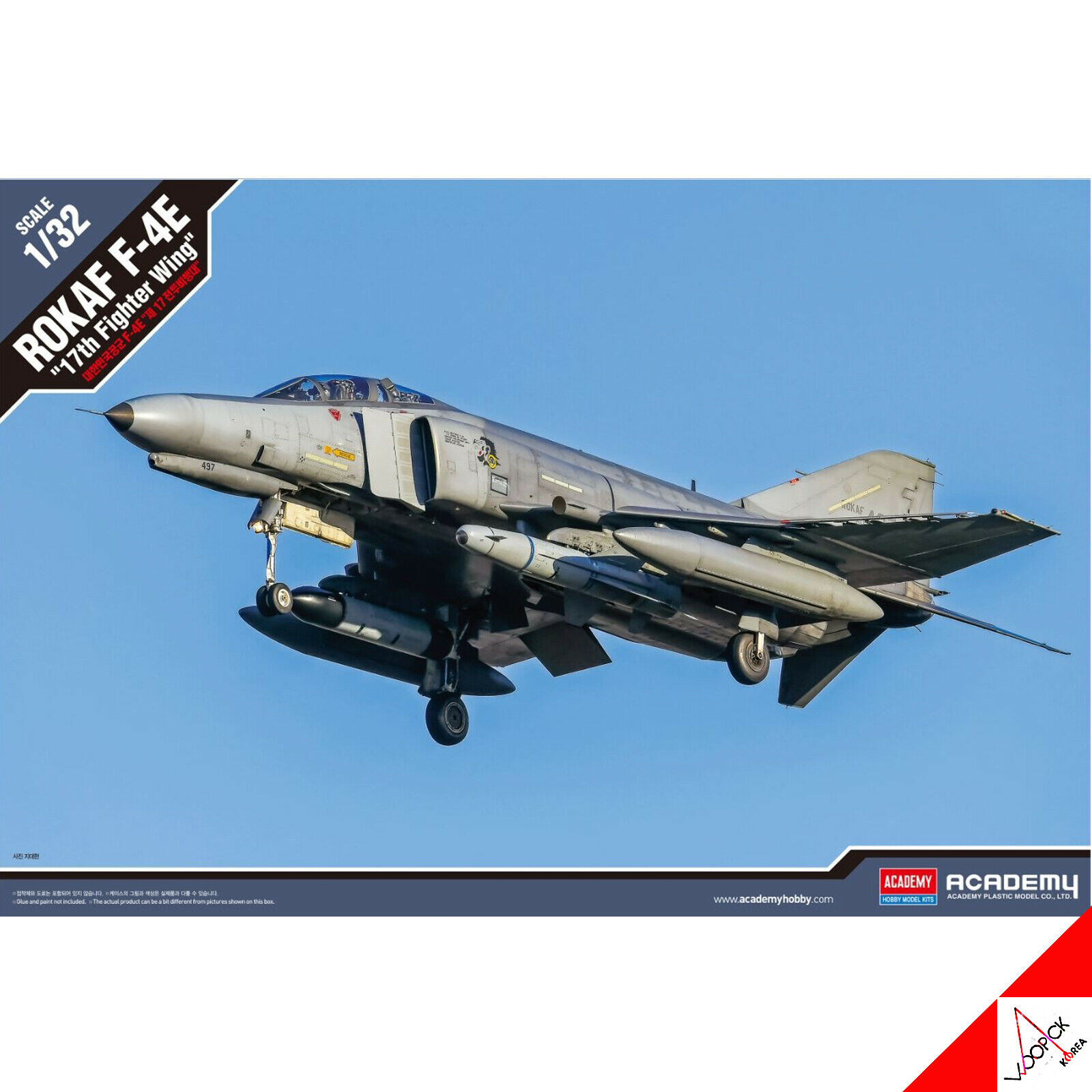 アカデミー1/32 ROKAF-4E第17戦闘飛行団ファントム 大韓民国空軍キット#12132