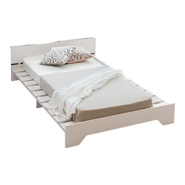 サン・ハーベスト ZLF-102 SD WH 宮付き天然木ステージすのこベッド (セミダブルサイズ) メーカー直送