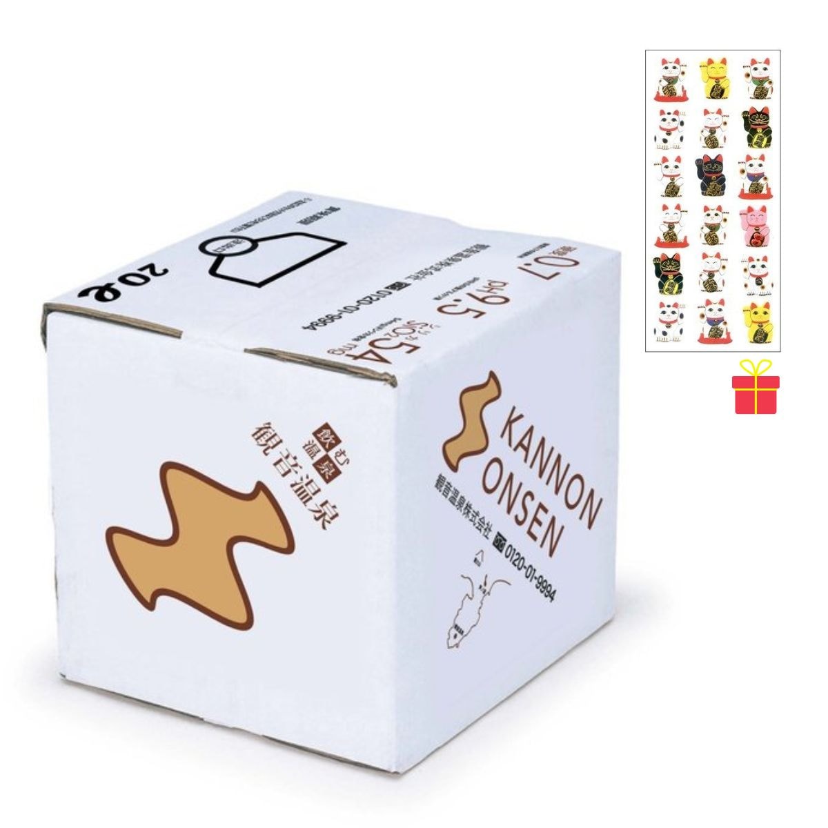 観音温泉 飲む温泉 バックインボックス 20L【100個セット】【金運招き猫シール1枚付】業務用 温泉水 ミネラルウォーター 超軟水 天然シリカ水 備蓄用 ストック 保存 避難対策 5つ星の宿 199,800円