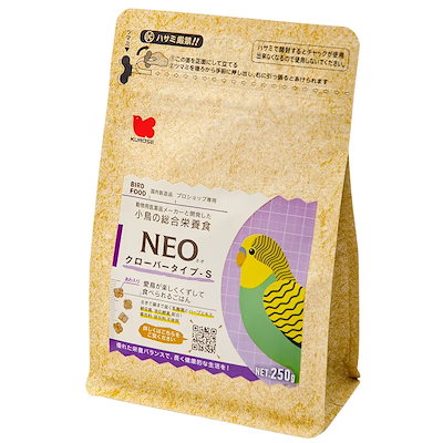 他サイト： 黒瀬ペットフード　ＮＥＯ　クローバータイプ　Ｓ　２５０ｇ　鳥　フード　エサ　餌　ペレット　ＣＲＣ55―20―10―10―00の商品画像