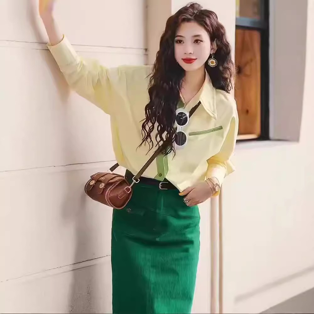 早春のファッションプロフェッショナルスーツ女性気質の女神のハイエンド感覚ファンyanライト成熟したシャツスカートスカート2ピースセット