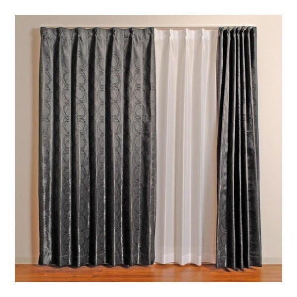 ユニベール 厚地カーテン フロスト 100×200cm ブラック メーカー直送 5,654円