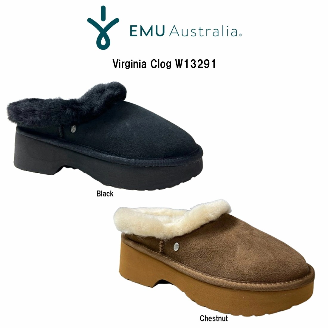 EMU ムートン スリッポン シューズ シープスキン ヴァージニア クロッグ 厚底 レディース 靴 Virginia Clog W13291