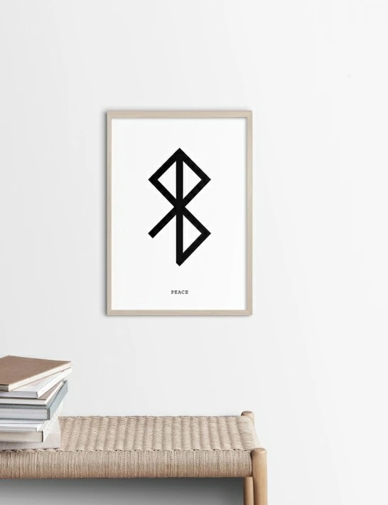 NOUROM PEACE RUNE アートプリント/ポスター (50x70cm)【北欧