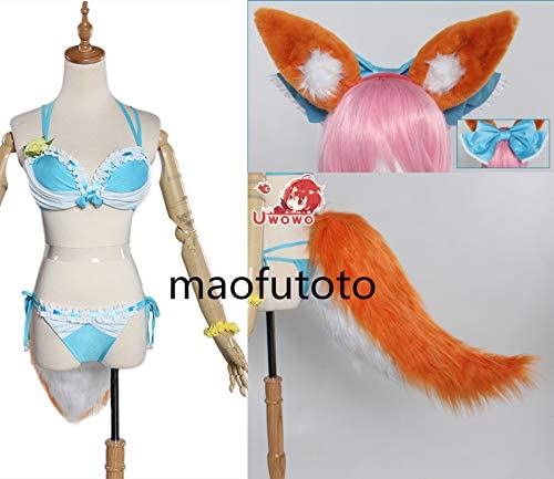 コスプレコスチュームFate/GrandOrderTamamotoフロント水着+ヘアオーナメント+耳+テールスタイル