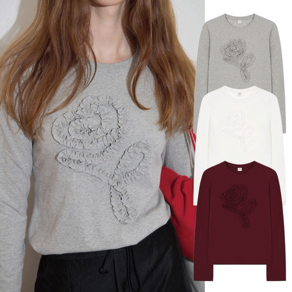 24FW Rose Frill Long Sleeve Tシャツ (3 colors) 8,466円
