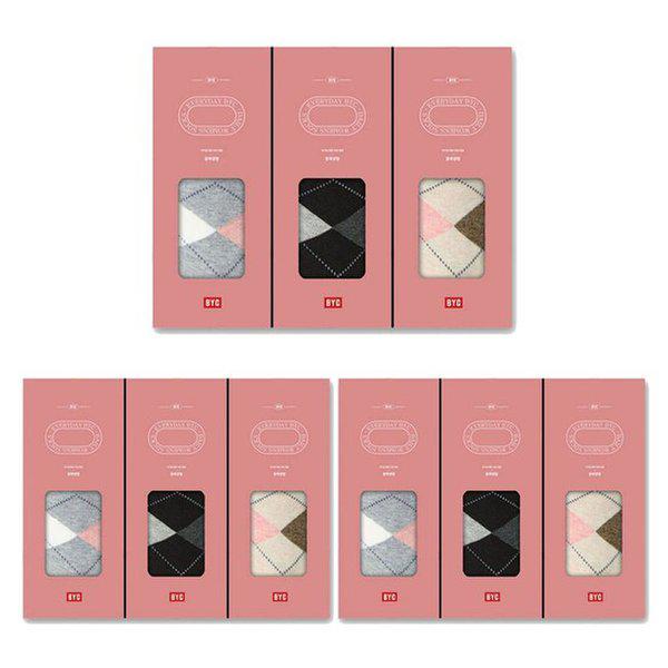 アーガイル 女性 ミドル丈ソックス 9足セット SWS1133