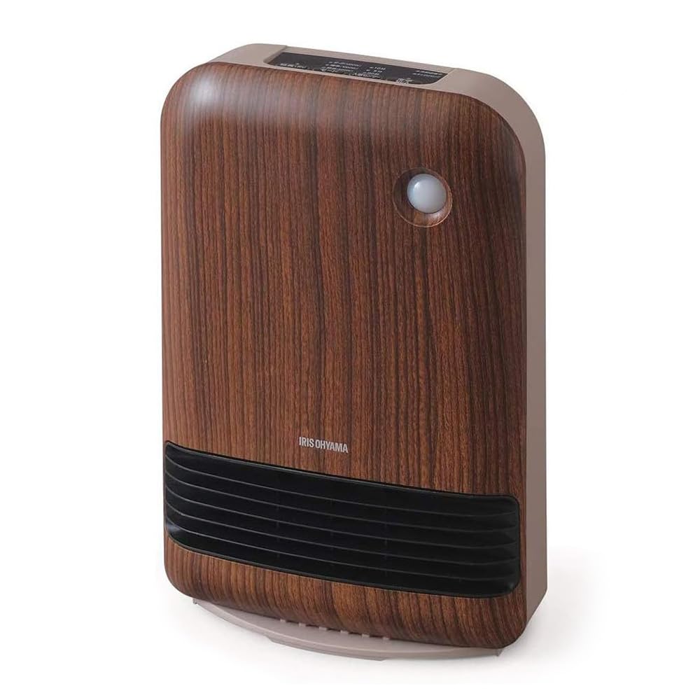 アイリスオーヤマ ヒーター セラミックファンヒーター 暖房器具 電気 足元 小型 温風 省エネ 脱衣所 人感センサー付き 大風量 木目調 ブラウン JCHM-12TD4-DTM 54565