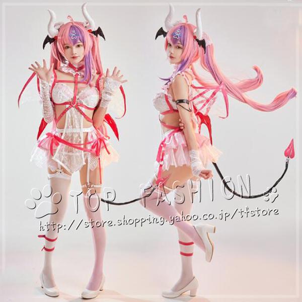 バーチャルYouTuber Vtuber VShojo Ironmouse コスプレ衣装 ＋角＋翼 コスチューム 変装 仮装 大人用 舞台装 演出服 アニメ cosplay 撮影（ウィッグ 別売り ）