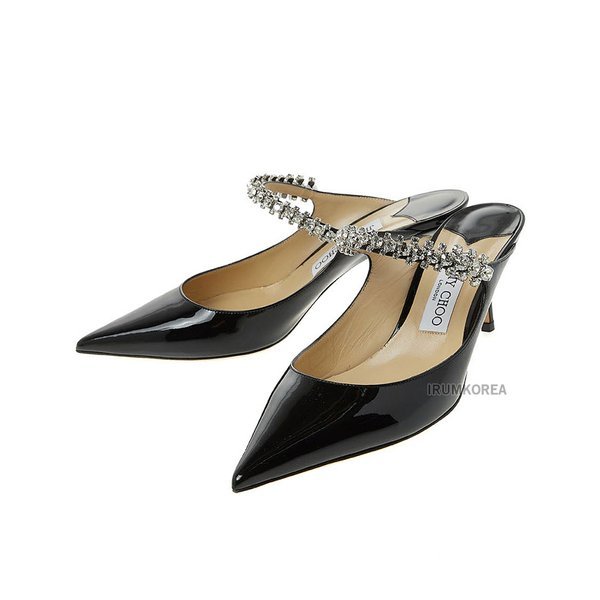 【Jimmy Choo】 Jimmy Choo/SS25/Women/Crystal/Scrap/Mule/BING/65/PAT/BLACK (贈呈品なくなり次第予告なしで贈呈終了)