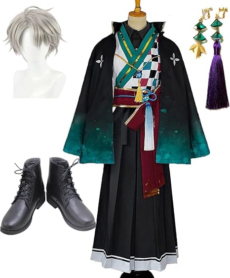 【一部分3日内出荷】コスプレ ハロウィン 衣装＋ウィッグ＋イヤリン＋靴 大人用 仮装 変装 コスチューム VTuber バーチャルYouTuber コスプレ衣装 セットアップ 和服 浴衣 甲斐田晴 イ