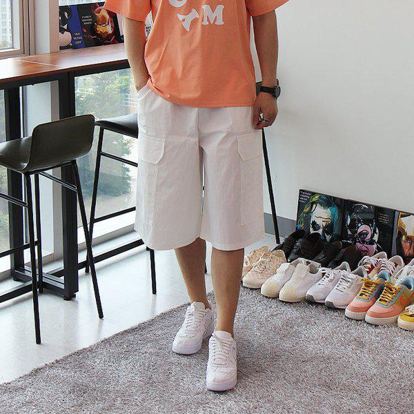 WMZメンズビッグポケット7分丈バンディングハーフパンツ