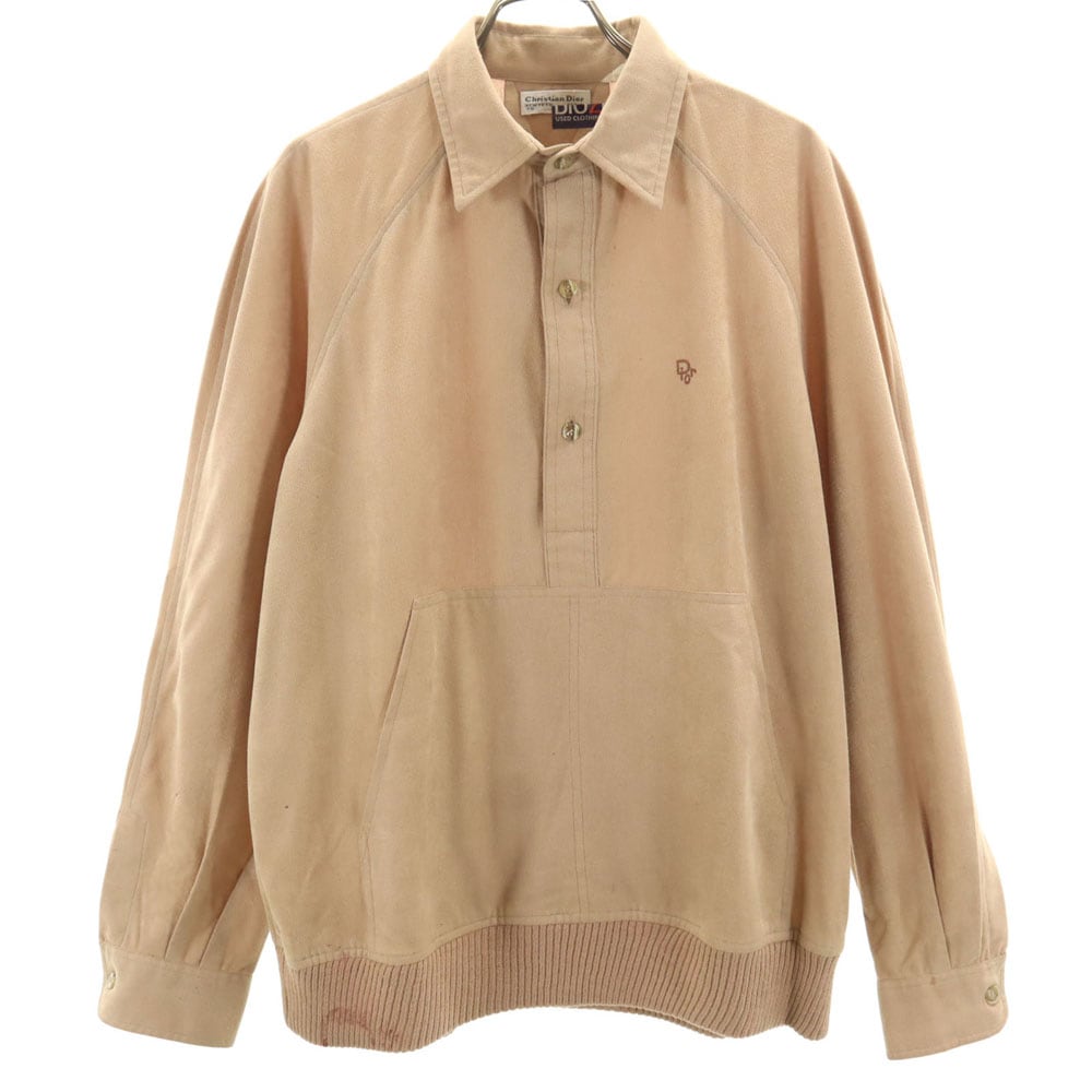 クリスチャンディオール 80s 長袖 プルオーバー シャツ ベージュ Christian Dior メンズ 古着 5,611円